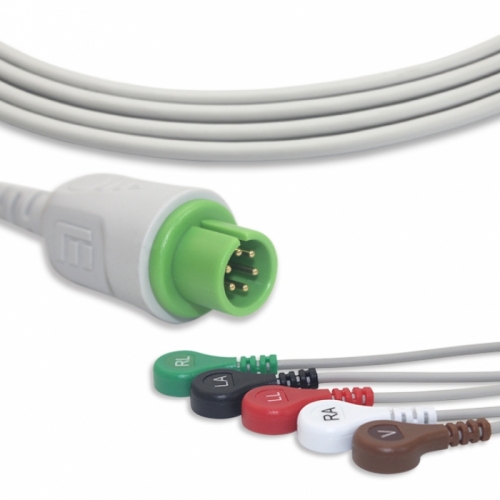 M&B Straight ECG Cable With 5 Leadwires AHA