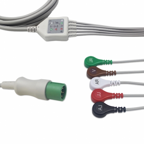 Contec 7 Pin ECG Cable With 5 Leadwires