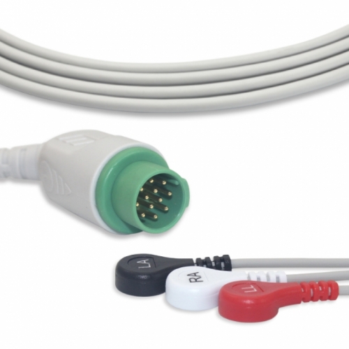 Schiller/Brucker ECG Cable With 3 Leadwires