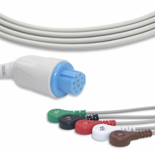 GE Datex ECG Cable With 5 Leadwires AHA