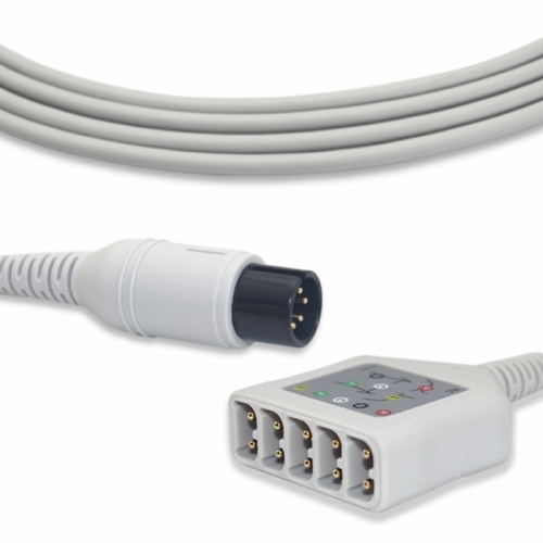 General 6 Pins LL style ECG Trunk Cable, 5 Leads, 