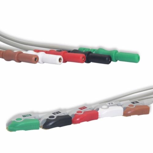 General 6pins ECG Leadwires ,5 Lead, Pinch