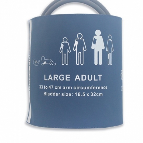 Large Adult NIBP Cuff,double tube,PU blue