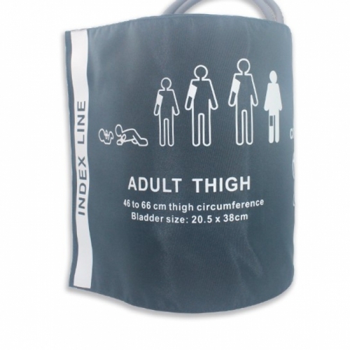 Reusable NIBP Cuff, Adult Thigh, Double Tube With 