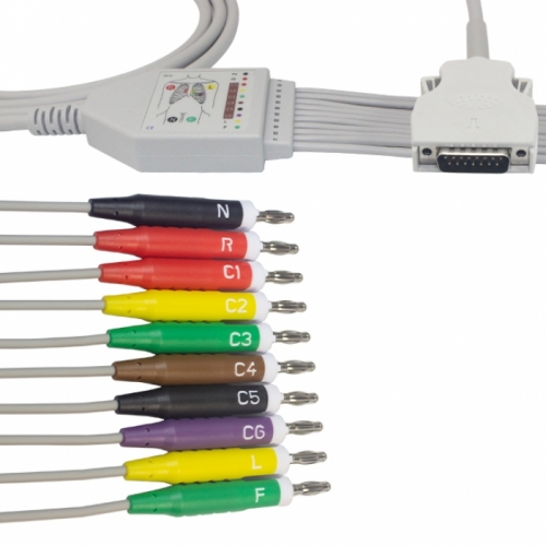 Mortara EKG Cable , IEC, Fixed Banana