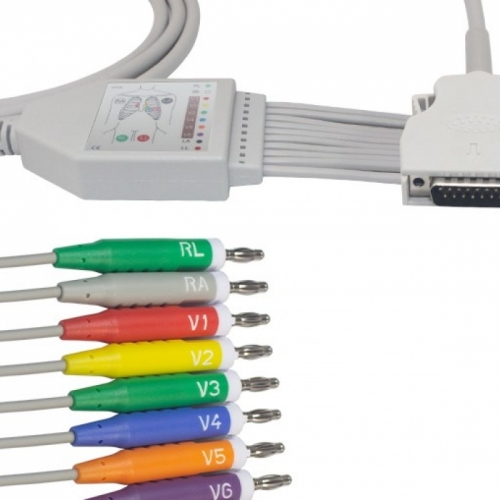 Mortara EKG Cable , AHA, Fixed Banana 